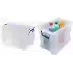 Fellowes Aufbewahrungsbox ProStore, 26 Liter, transparent transparent klar, aus stoßfestem, recycelbarem PP, mit Fellowes Aufbewahrungsbox ProStore, 26 Liter, transparent transparent klar, aus stoßfestem, recycelbarem PP, mit