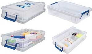 Fellowes Aufbewahrungsbox ProStore, 5,5 Liter, transparent transparent klar, aus stoßfestem, recycelbarem PP, mit