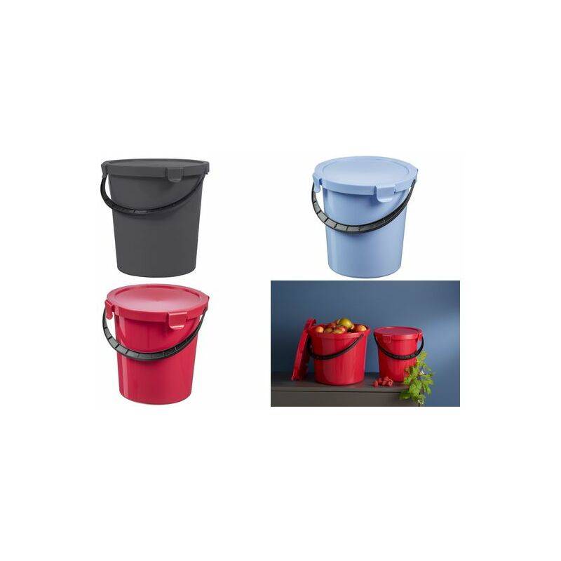 plast team Pflückeimer mit Deckel, 5 Liter, rot