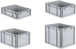 allit Aufbewahrungsbox ProfiPlus EuroEco C412, grau Eurobox aus PP, geschlossene Griffe, widerstandsfähig