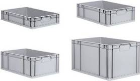 allit Aufbewahrungsbox ProfiPlus EuroEco C612, grau Eurobox aus PP, geschlossene Griffe, widerstandsfähig