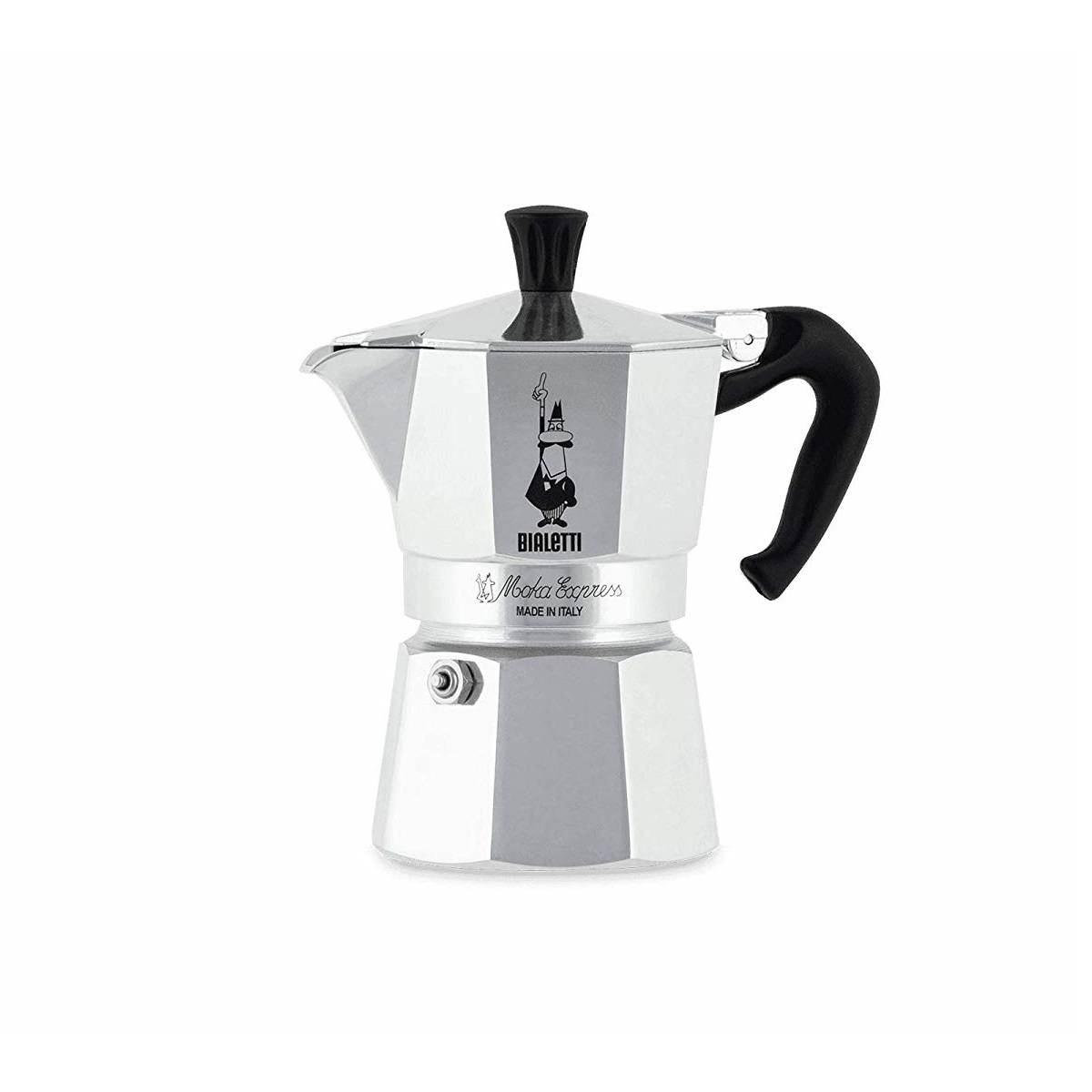 Bialetti Moka Express, Mokka-Kanne, 0,06 l, Aluminium, Schwarz, Aluminium, 1 Tassen, Moka Express