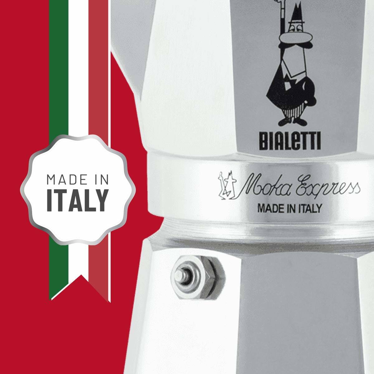 Bialetti Moka Express, Moka pot, Aluminium, Schwarz, Aluminium, 2 Tassen, Moka Express, CE