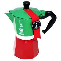 Bialetti 0005323, Moka pot, 0,24 l, Grün, Rot, Weiß, Aluminium, 3 Tassen, Thermoplast