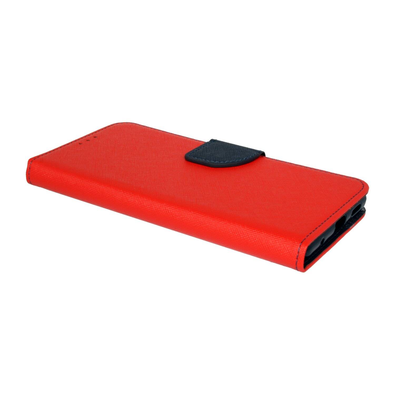 Buch Tasche "Fancy" für XIAOMI REDMI NOTE 10 PRO Handy Hülle Etui Schutzhülle mit Standfunktion, Kartenfach Rot-Blau