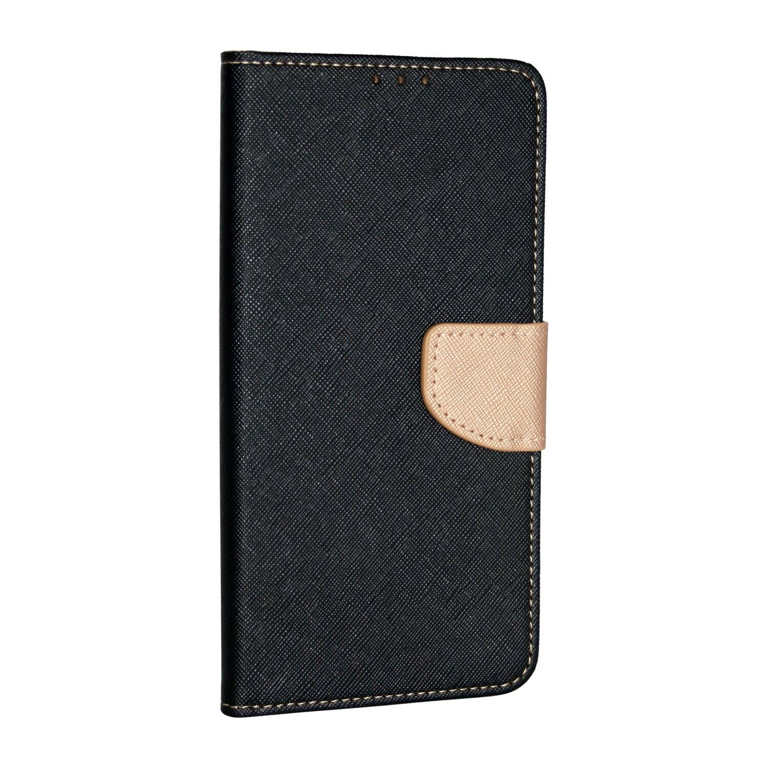 Buch Tasche "Fancy" für XIAOMI REDMI NOTE 10 PRO Handy Hülle Etui Schutzhülle mit Standfunktion, Kartenfach Schwarz-Gold