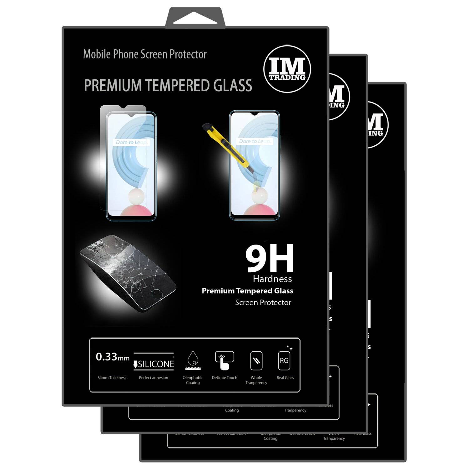 cofi1453 3X Schutz Schutz Glas 9H Tempered Glass Display Schutz Folie Display Glas Screen Protector für Realme C21