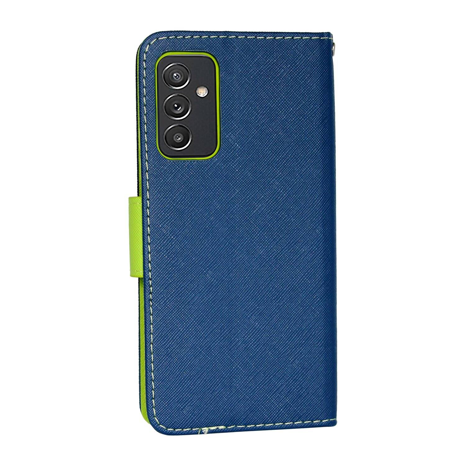 Buch Tasche "Fancy" für SAMSUNG GALAXY A82 (A826S) Handy Hülle Etui Schutzhülle mit Standfunktion, Kartenfach Blau-Grün