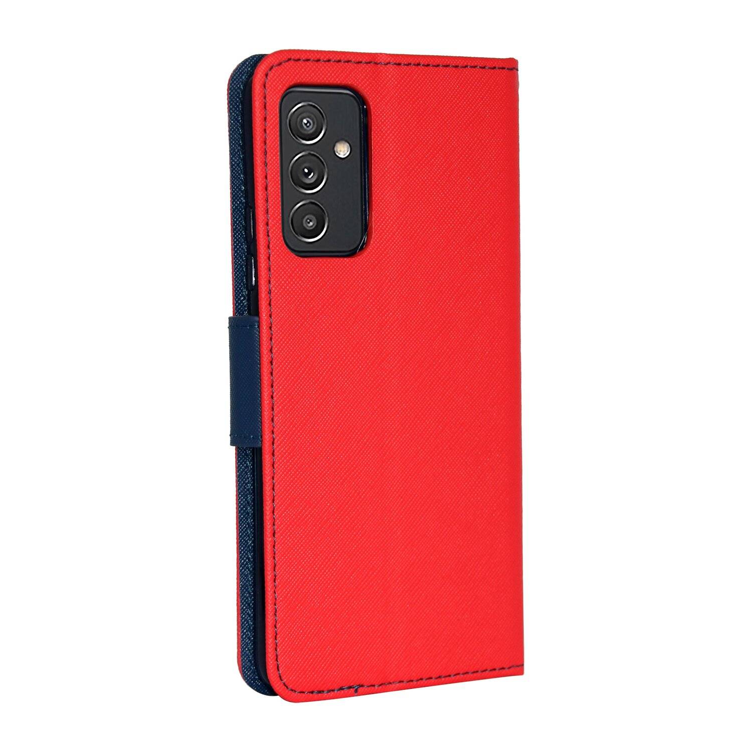 Buch Tasche "Fancy" für SAMSUNG GALAXY A82 (A826S) Handy Hülle Etui Schutzhülle mit Standfunktion, Kartenfach Rot-Blau