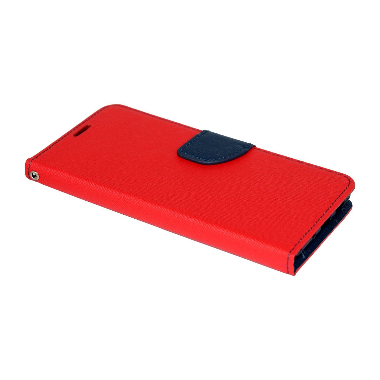 Buch Tasche "Fancy" für SAMSUNG GALAXY A82 (A826S) Handy Hülle Etui Schutzhülle mit Standfunktion, Kartenfach Rot-Blau