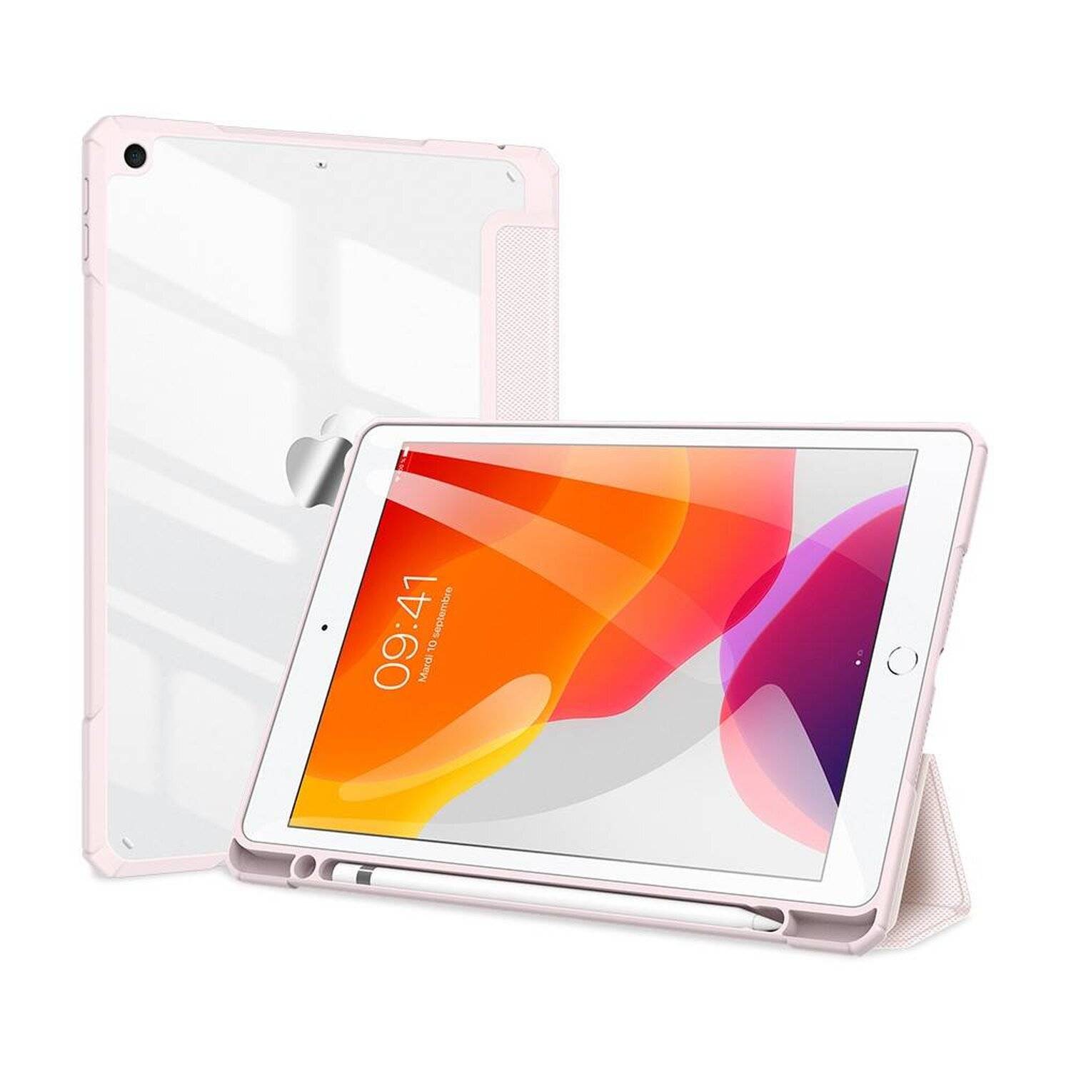 Dux Ducis Toby Eco-Leather Tablet-Ledertasche für iPad 7/8 10.2" mit Smart-Sleep Funktion Wake-Up Stifthalter in Pink