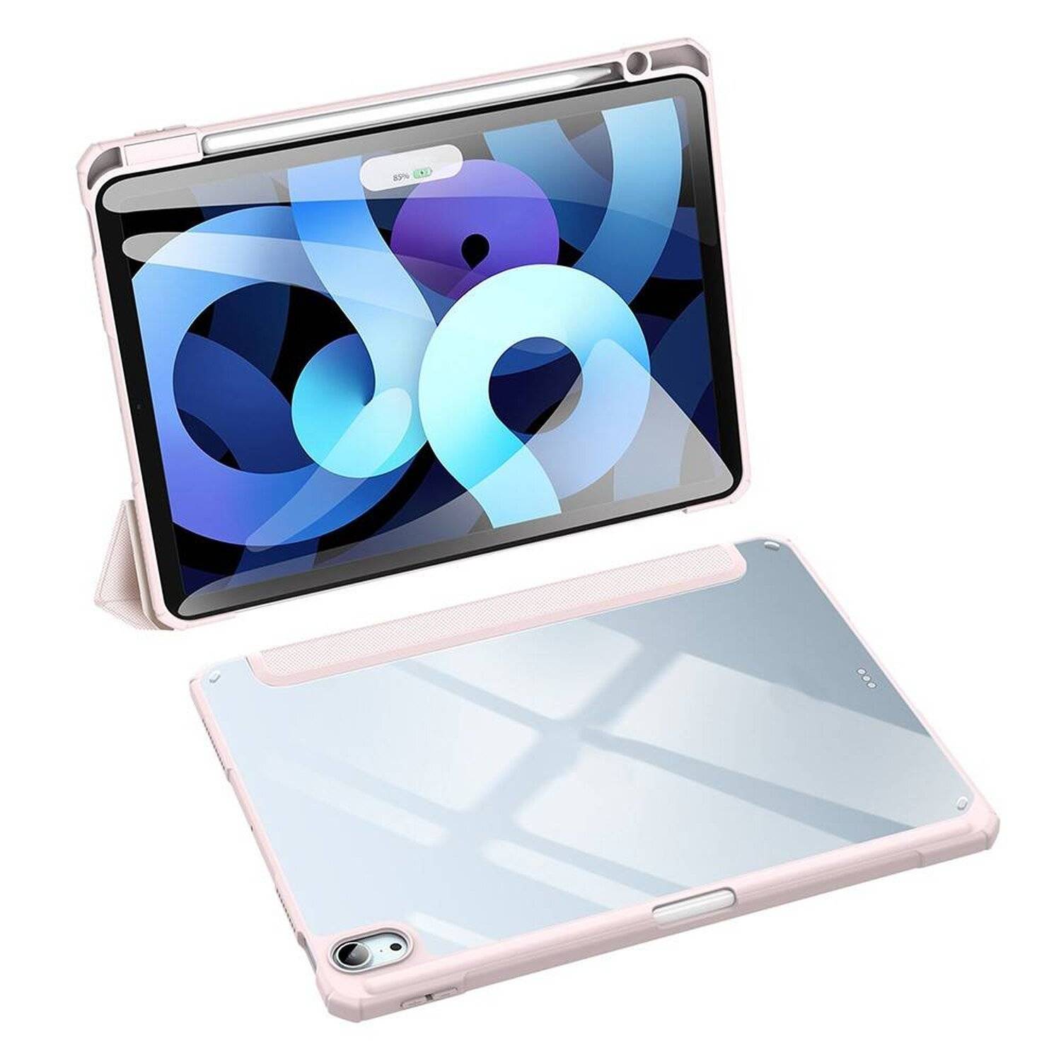 Dux Ducis Toby Eco-Leather Tablet-Ledertasche für iPad Air 4 10.9" mit Smart-Sleep Funktion Wake-Up Stifthalter Pink