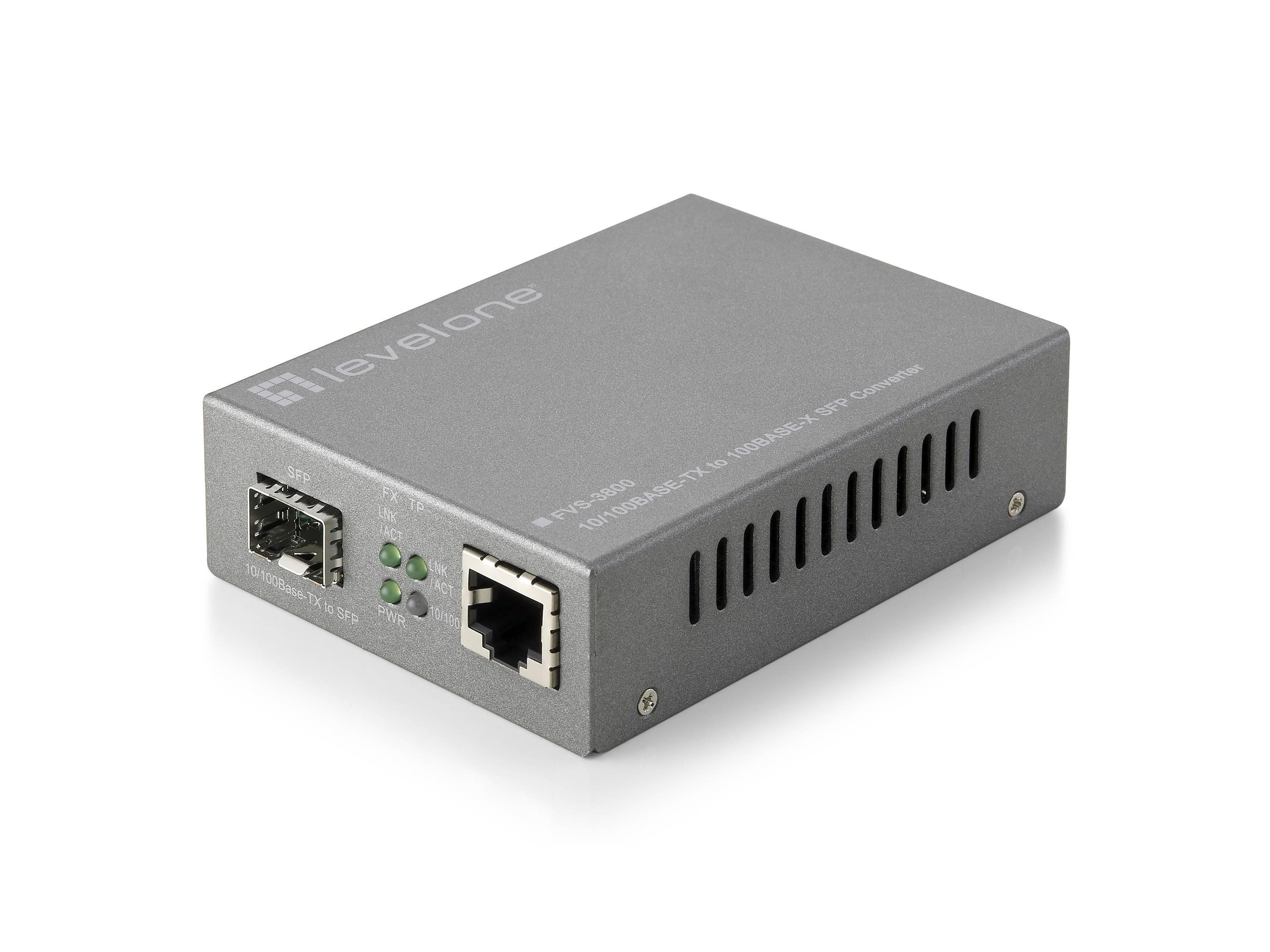 LevelOne Web Smart Series FVS-3800 - Medienkonverter - 100Mb LAN - 10Base-T, 100Base-TX, 100Base-X - RJ-45 / SFP (mini-GBIC)