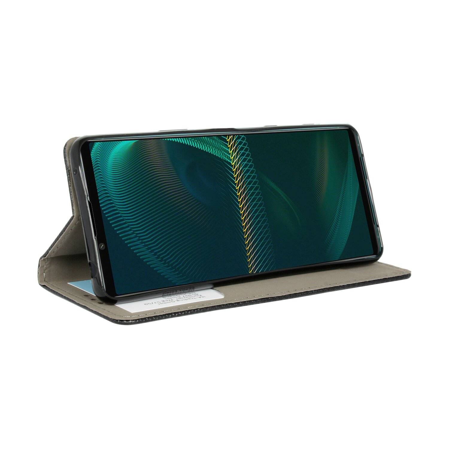 Elegante Buch-Tasche Hülle Smart Magnet für Sony Xperia 5 III Leder Optik Wallet Book-Style Cover Schale Schwarz