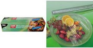 PAPSTAR Frischhaltefolie, Breite: 300 mm, Großrolle Material: LDPE (Polyethylen), transparent, Stärke: 11 my,