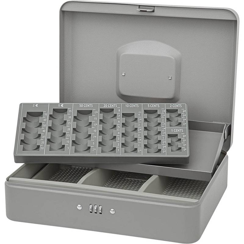 WEDO Geldzählkassette Standard, mit Zahlenschloss, grau