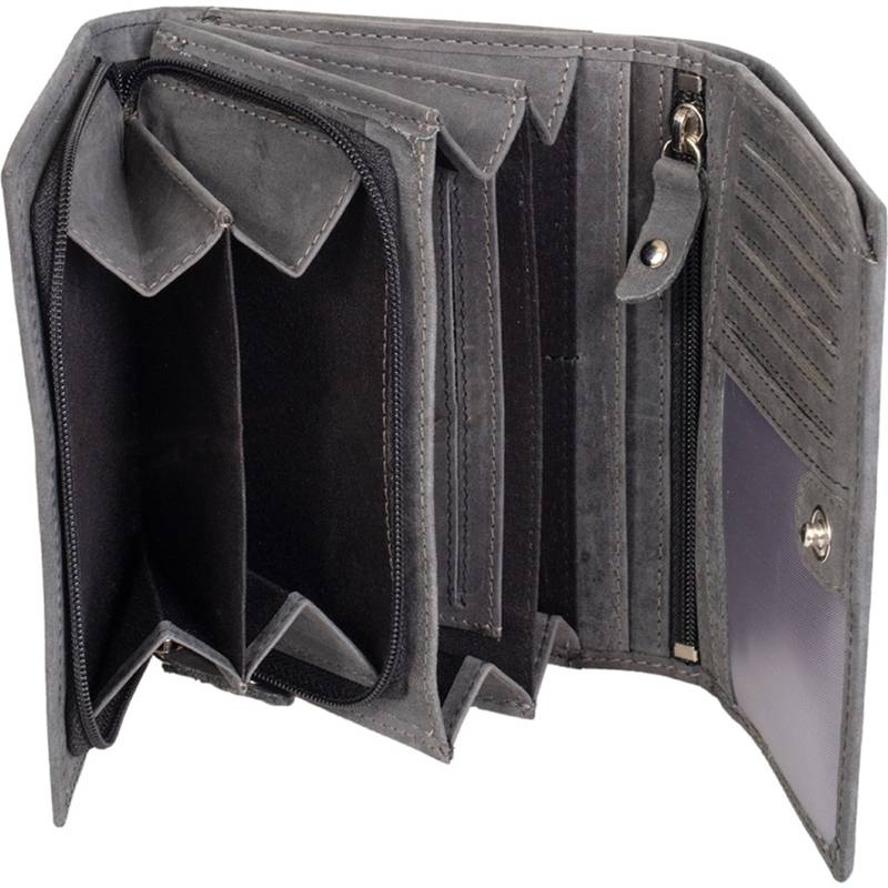 PRIDE&SOUL Damengeldbörse RFID, aus Leder, grau