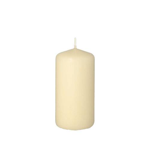 Stumpenkerze Ø 50 mm · 100 mm creme. Material: Paraffin. Farbe: creme
