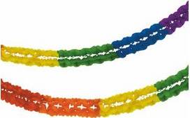 PAPSTAR Großraumgirlande ''Rainbow'', aus Papier schwer entflammbar, Durchmesser: 250 mm, Länge: 10 m