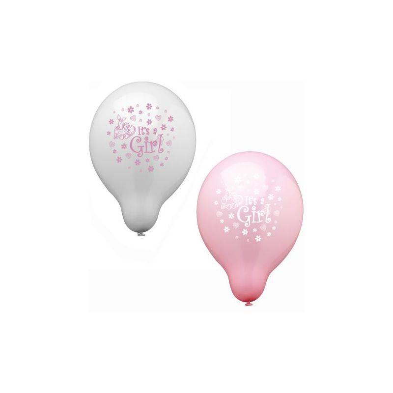 PAPSTAR Luftballons "It's a Girl", rosa/weiß sortiert