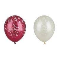 PAPSTAR Luftballons ''Just Married'', elfenbein metallic Umfang: 900 mm, Durchmesser: 290 mm, aus Naturkautschuklatex
