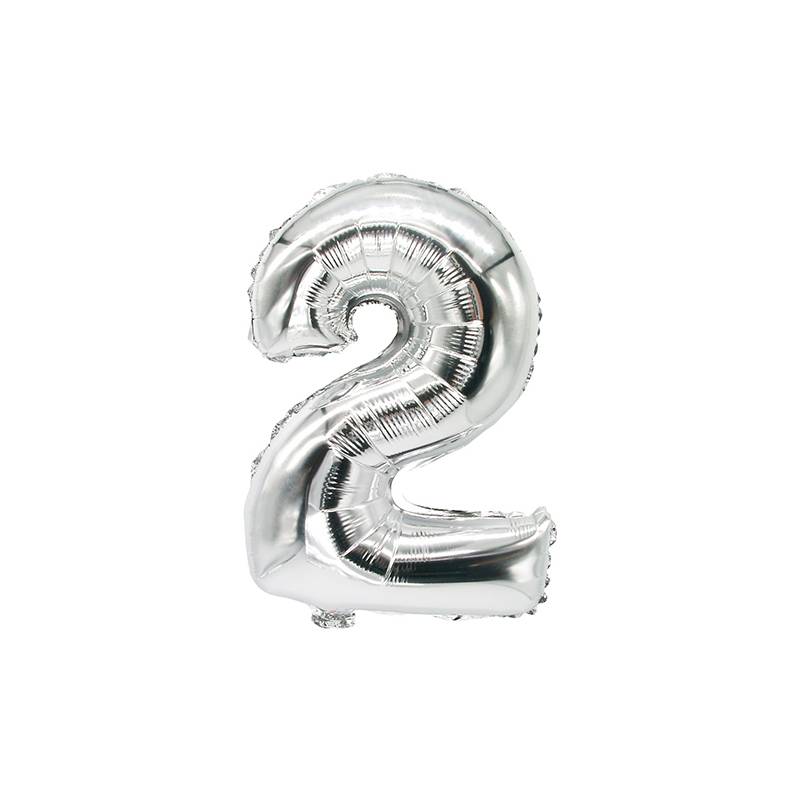 PAPSTAR Folienballon "Zahlen", Ziffer: 2 , silber