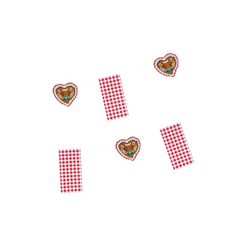 PAPSTAR Flaggenkette "Hüttengaudi", rot / weiß