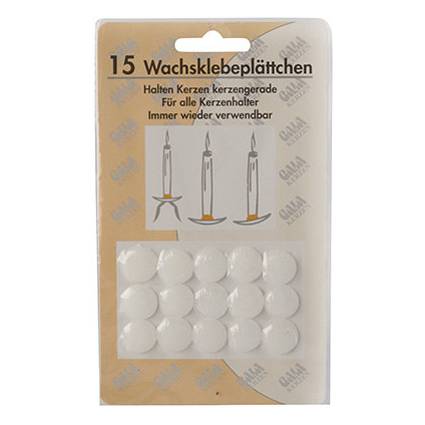 Gala Wachsklebeplättchen, weiß, Durchmesser: 15 mm