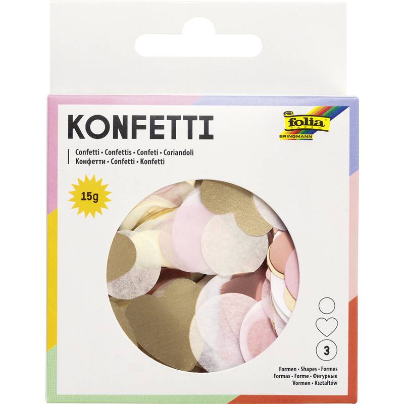 Folia 45205, Loses Konfetti, Kreis, Herz, 15 g, 1 Stück(e)