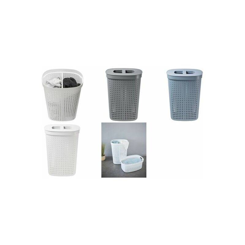 plast team Wäschesammler SEOUL, 60,8 Liter, oval, grau