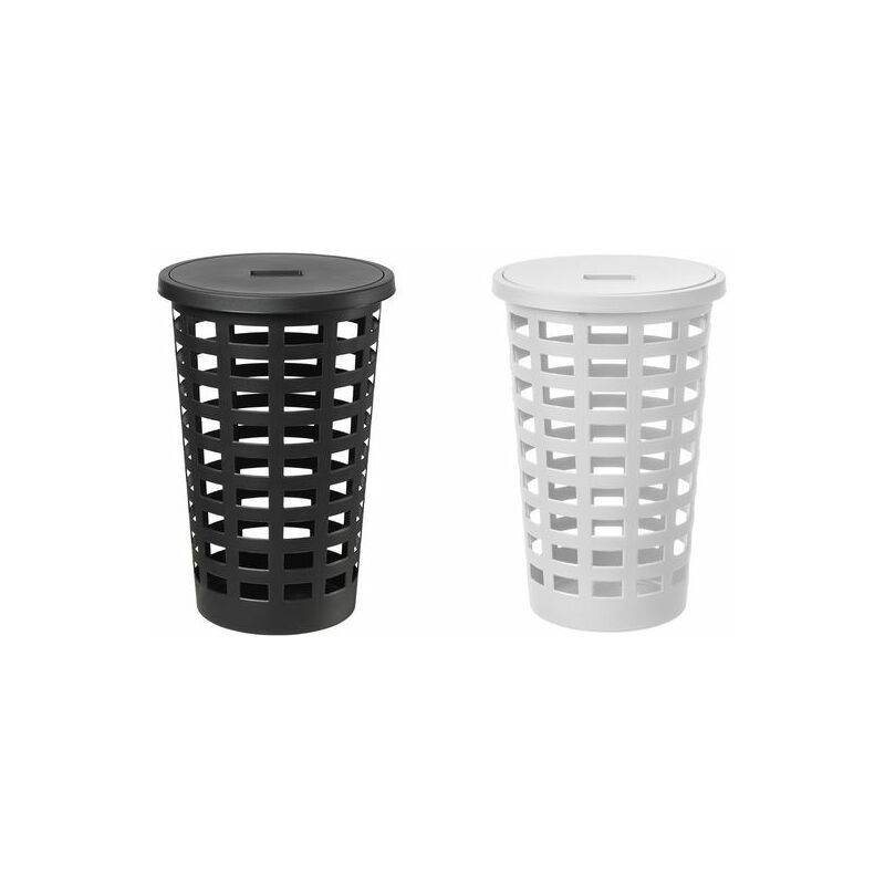 plast team Wäschesammler BOSTON, 54 Liter, rund, weiß