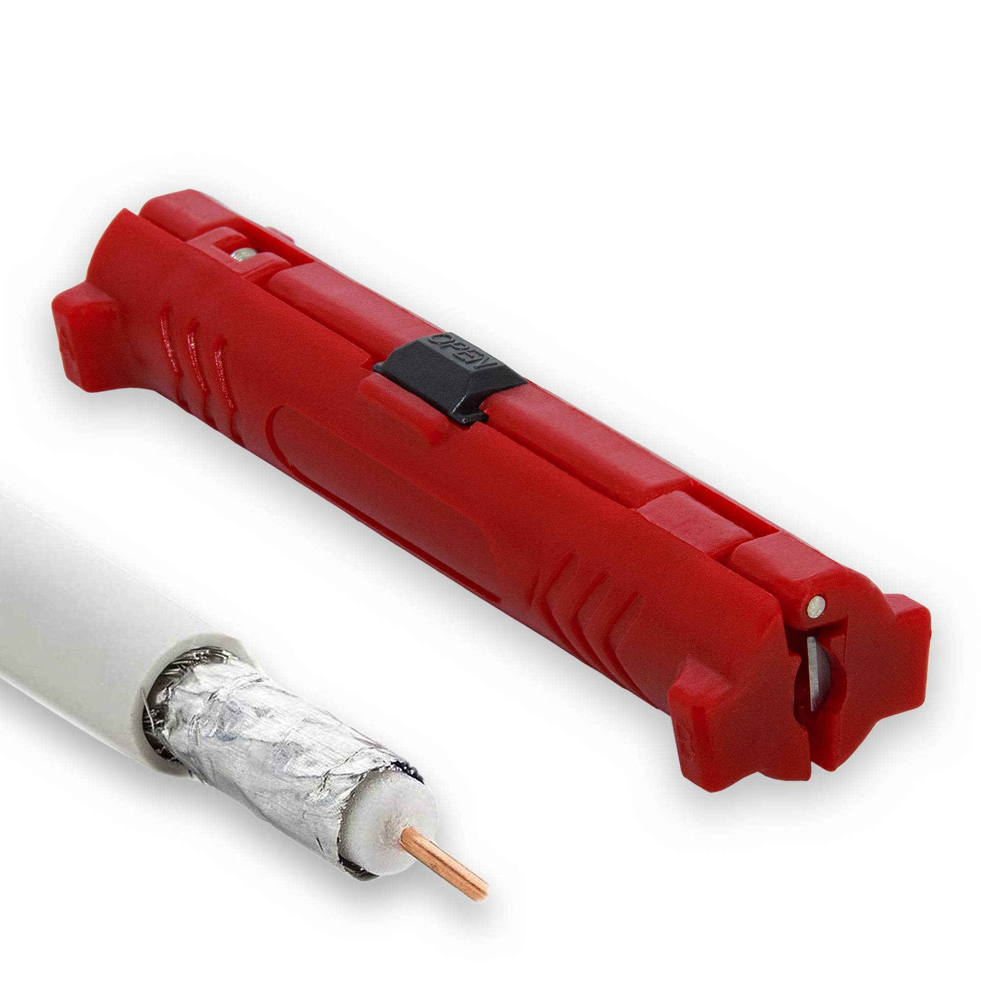 PremiumX Abisolierer XCon CS-10 Universal Kabel Abisolier-Werkzeug Netzwerkkabel Koaxialkabel Kabelwerkzeug SAT Entmanteler