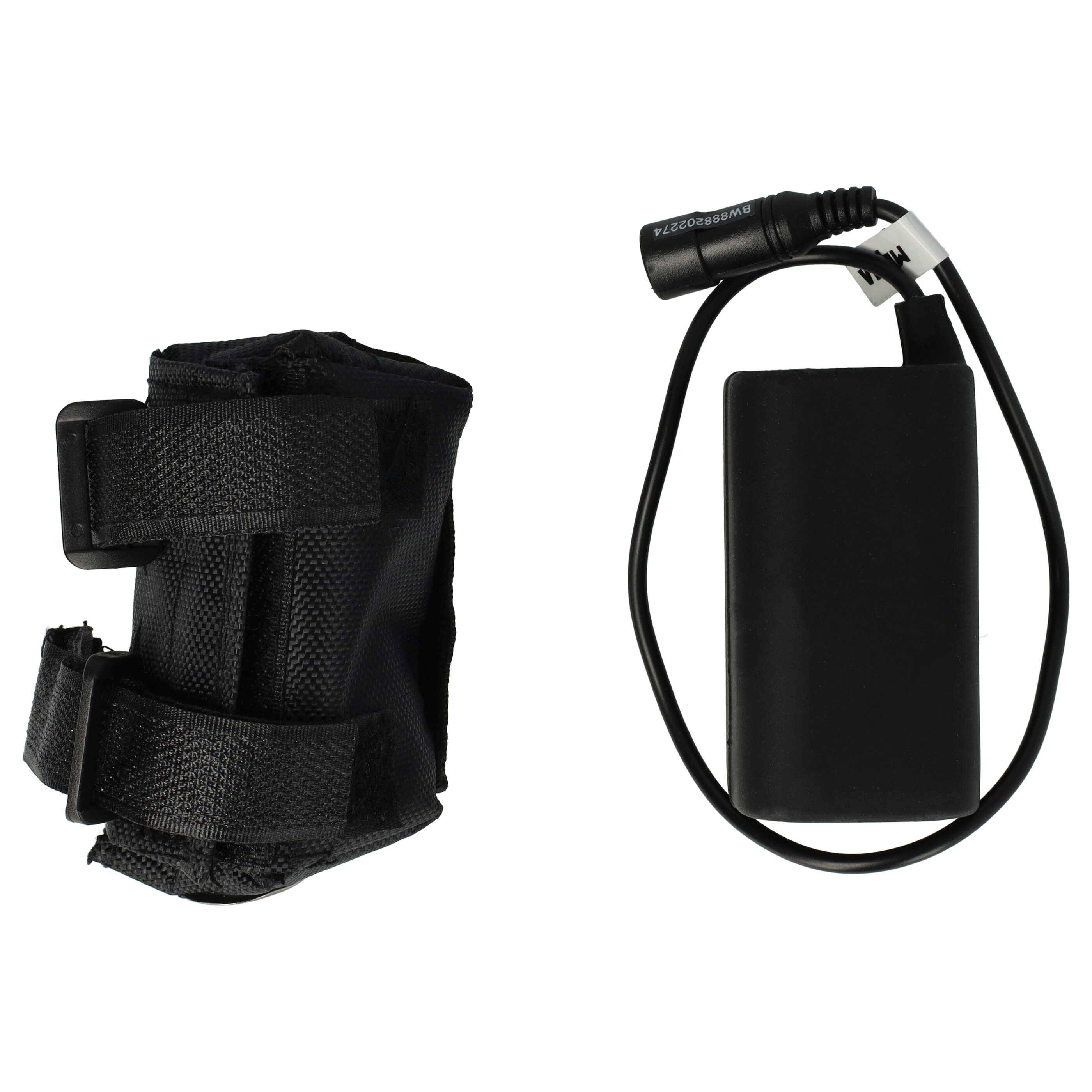 vhbw Akkupack für Fahrradlampen (5200 mAh, 8,4 V, Li-Ion), wasserabweisendes Gewebe