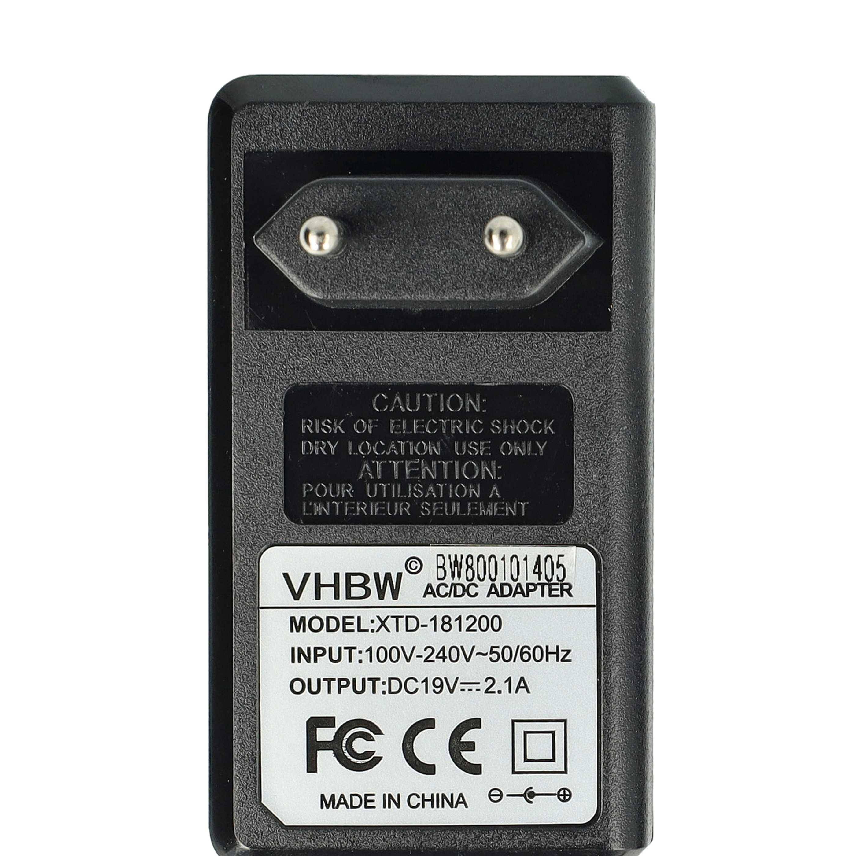 vhbw 220V Netzteil Ladegerät (20V, 2A) kompatibel mit Asus Eee PC 1005PR, 1008, 1008HA, 1008P, 1011B, 1011BX, 1011C, 1011CX Notebook, Laptop