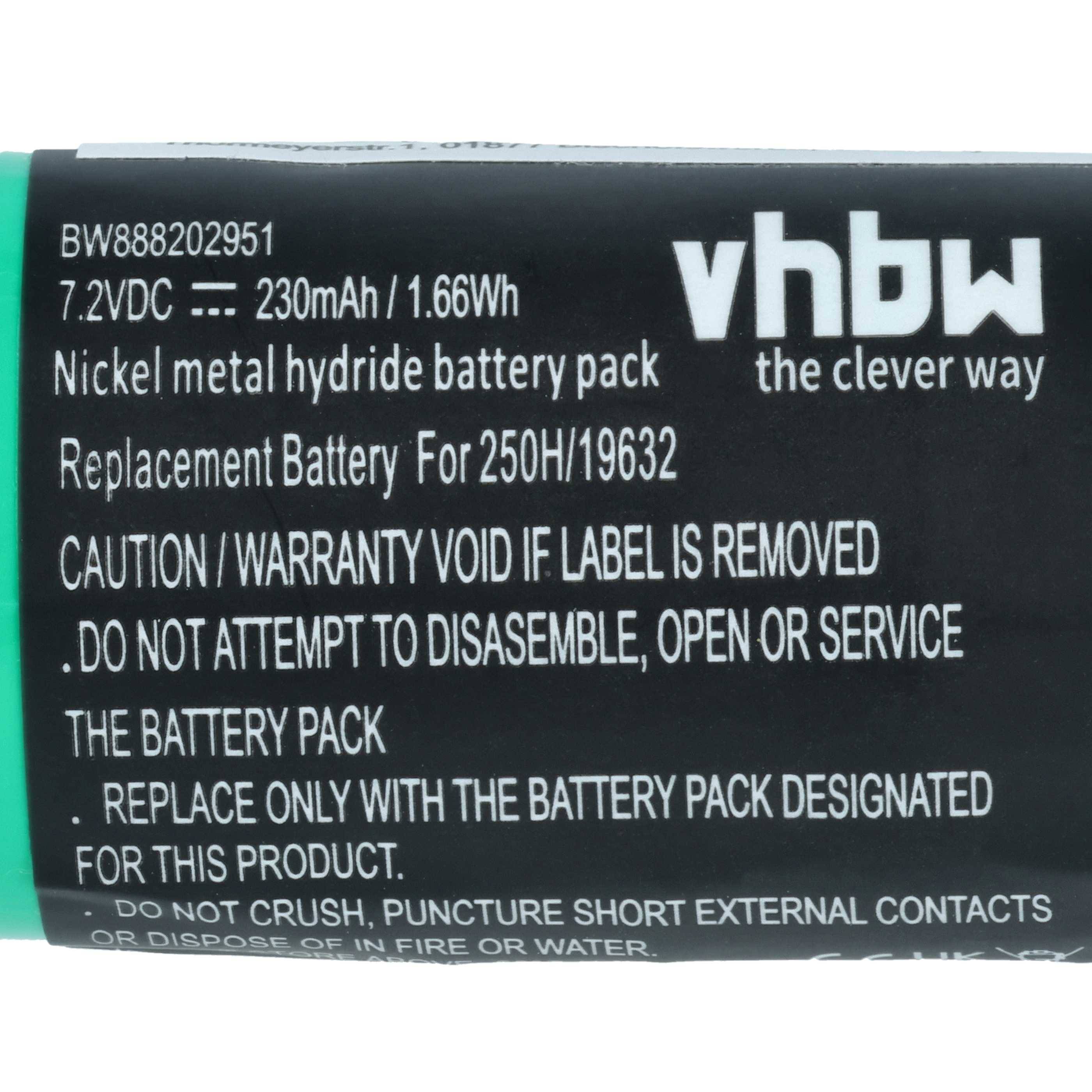 vhbw 5x Akku kompatibel mit Servox Speech, Digital XL, 19632, 14266, D45N7 Medizintechnik (230 mAh, 7,2 V, NiMH)