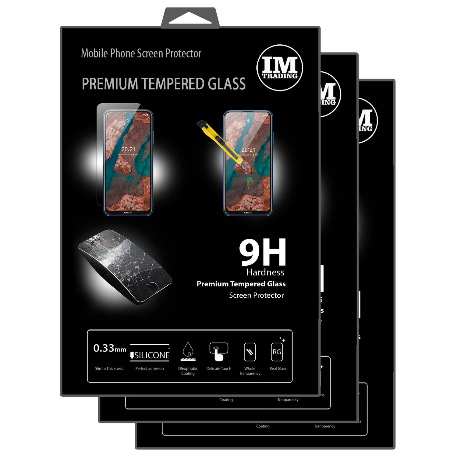 cofi1453 3X Schutz Schutz Glas 9H Tempered Glass Display Schutz Folie Display Glas Screen Protector kompatibel mit Nokia X20 5G