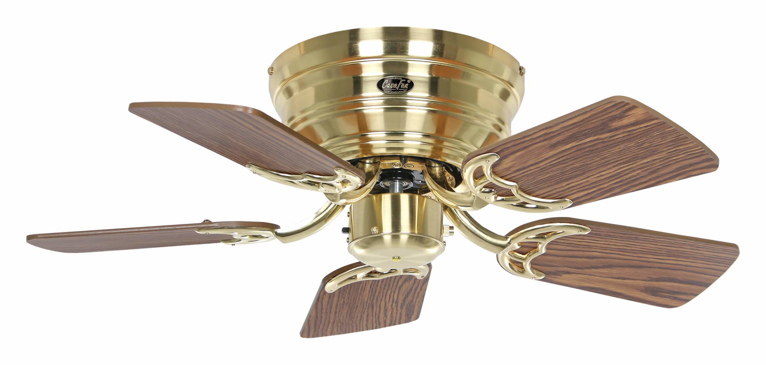 Flacher Deckenventilator Classic Flat III Messing gebürstet