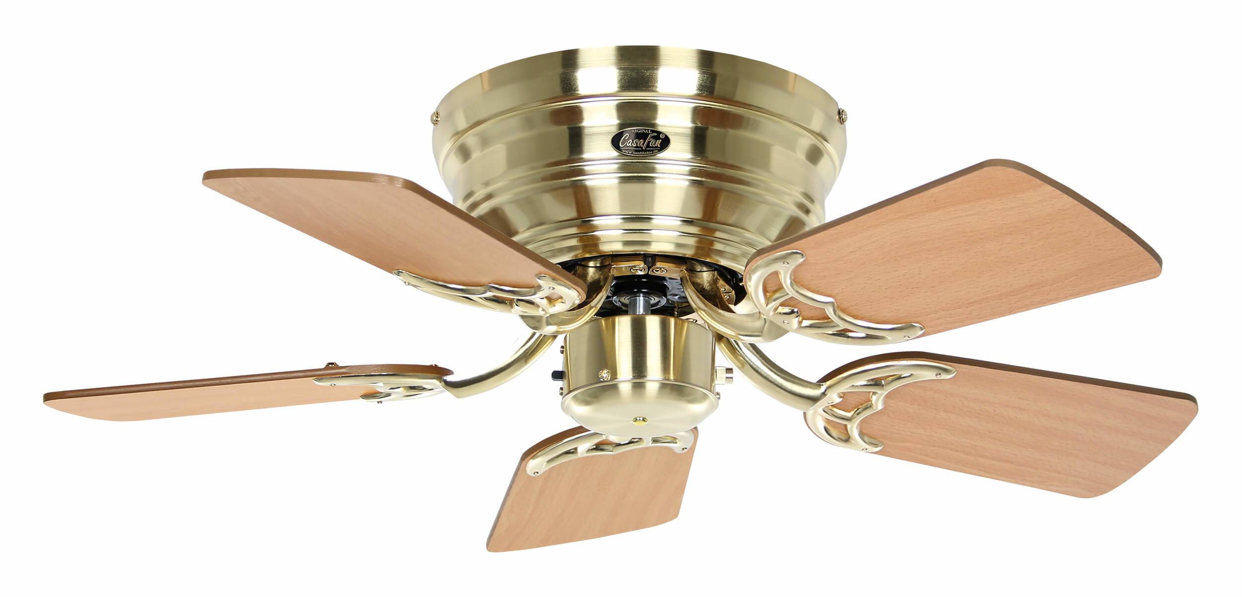 Deckenventilator Classic Flat III Messing gebürstet 75