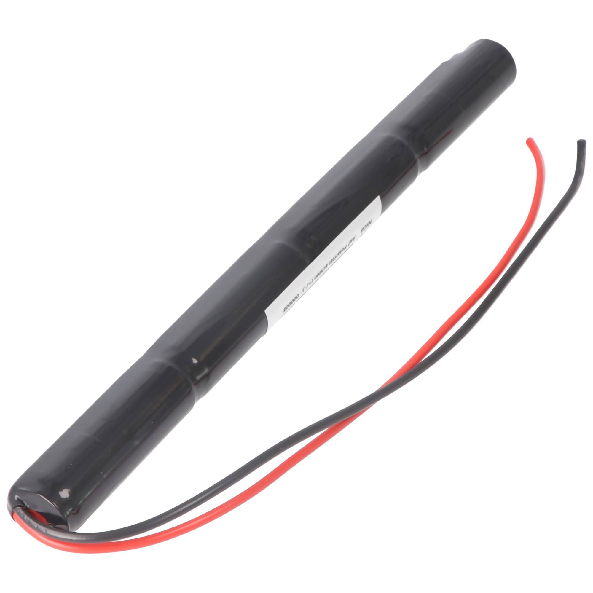 Notleuchtenakku NiCd 4,8V 800mAh L1x4 Mignon AA mit 200mm Kabel einseitig