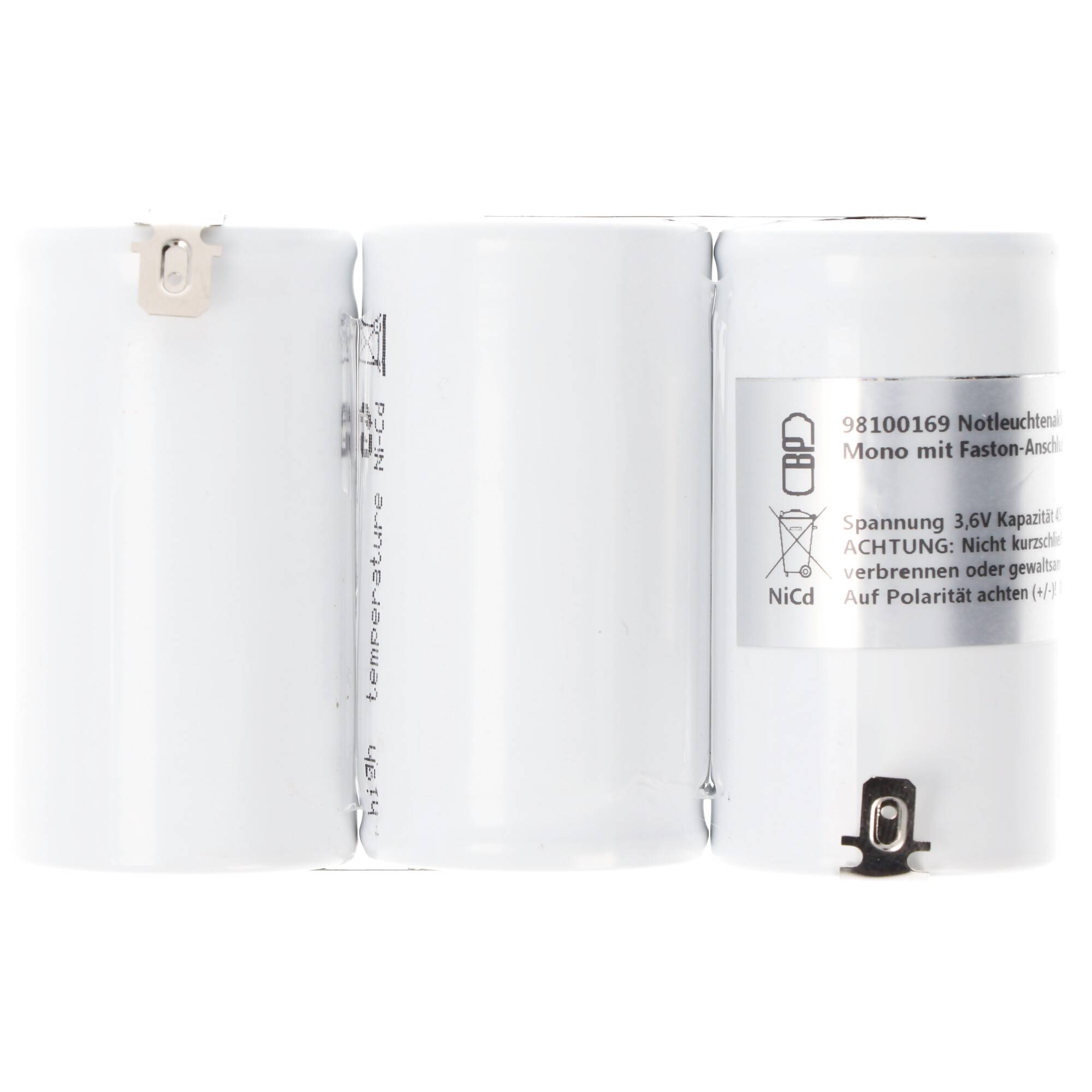 Notleuchtenakku NiCd 3,6V 4500mAh F1x3 Mono mit Faston-Anschluß