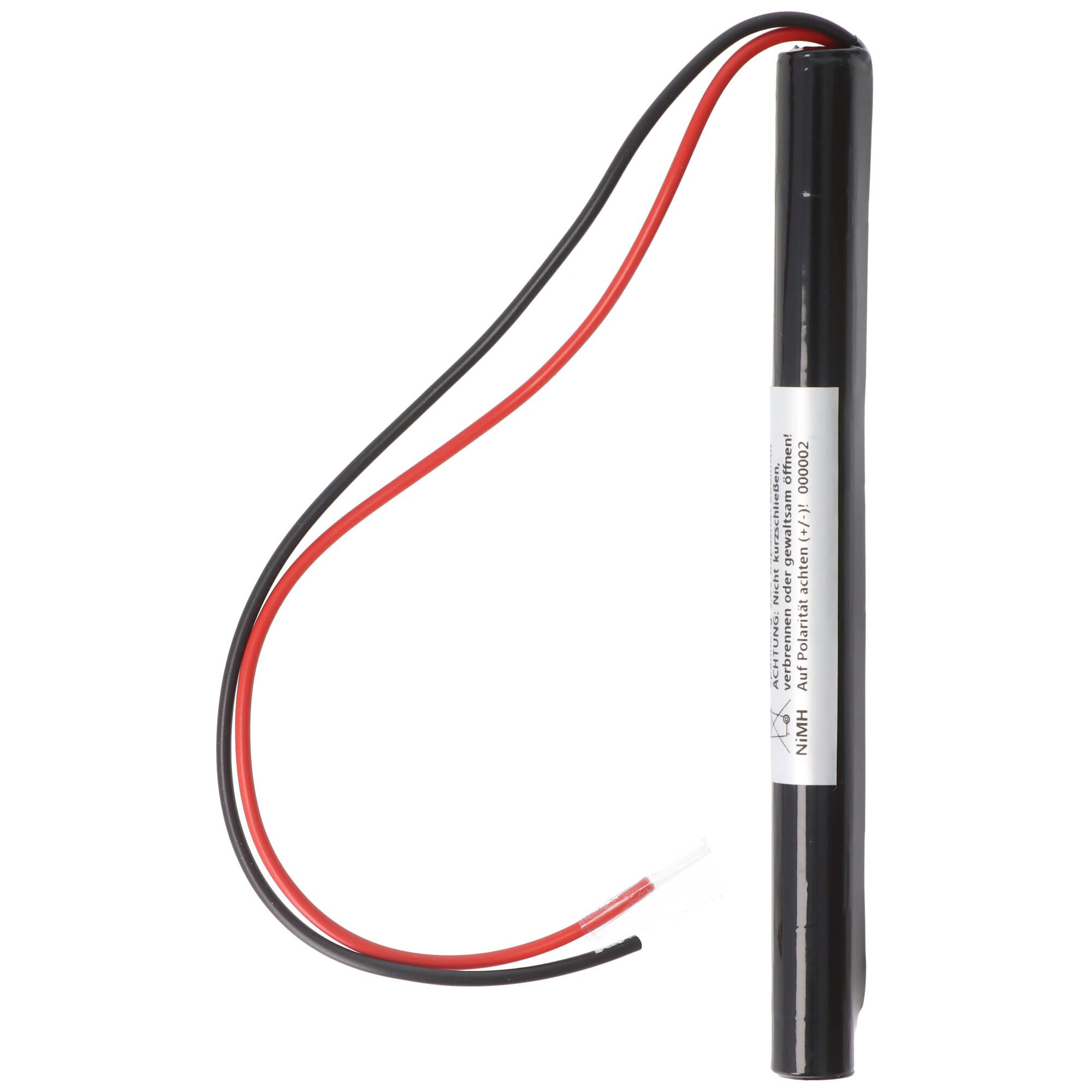 Notleuchtenakku NiMH 3,6V 600mAh L1x3 Micro AAA mit 200mm Kabel
