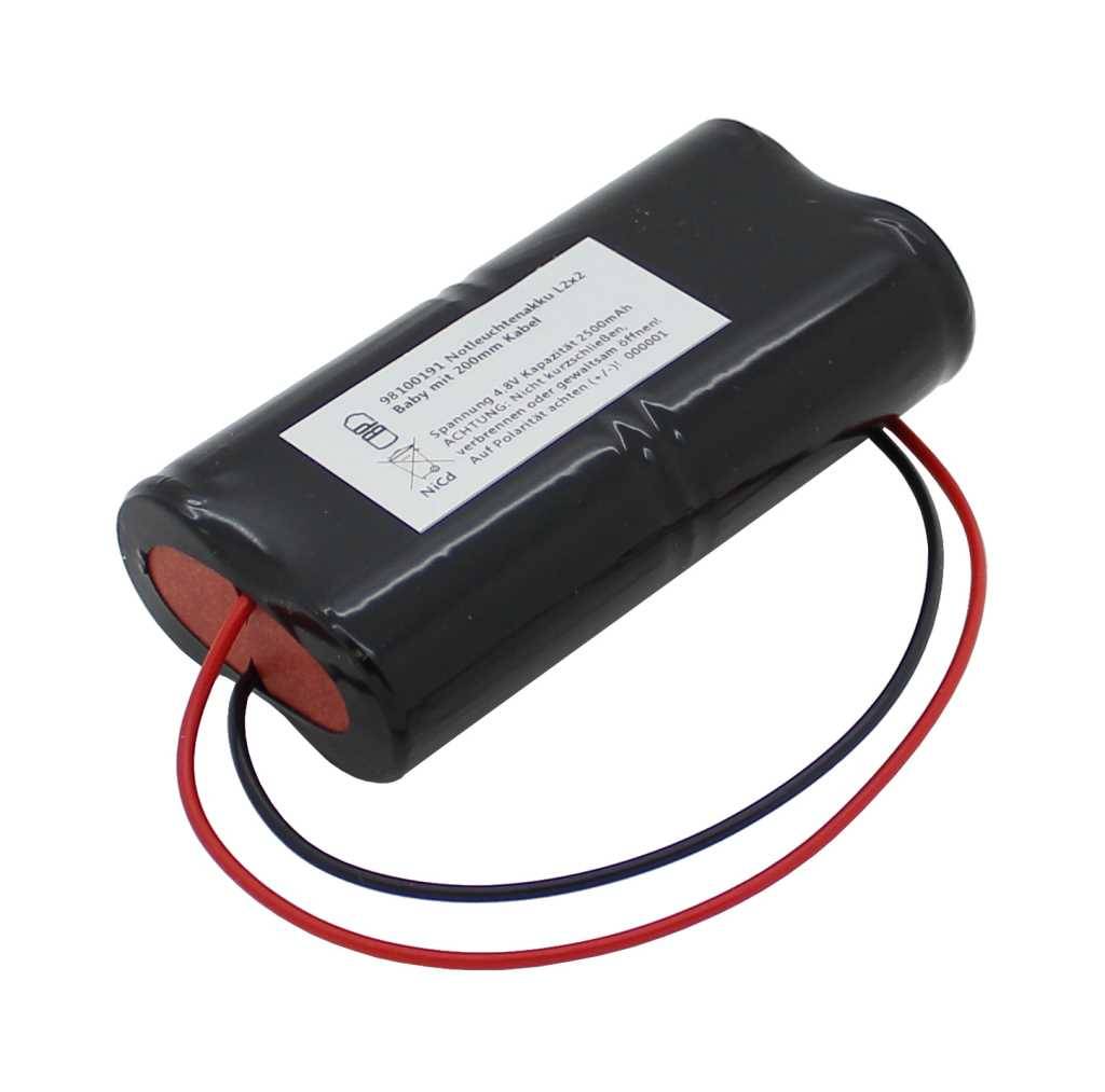 Notleuchtenakku NiMH 4,8V 2500mAh L2x2 Baby mit 200mm Kabel