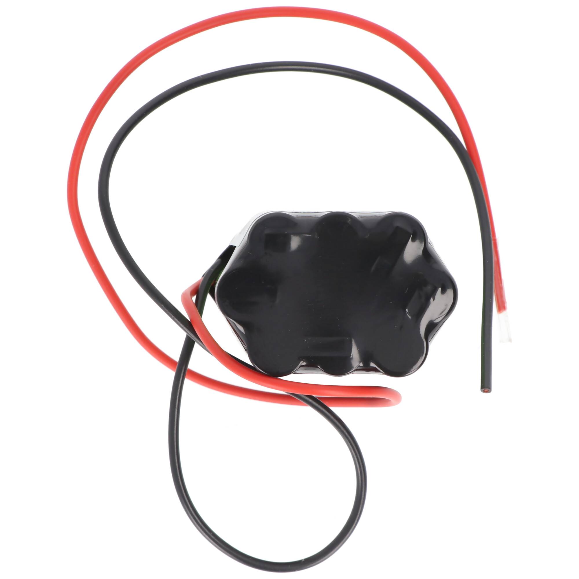 Notleuchtenakku NiMH 12V 600mAh mit 300mm Kabel ersetzt RPower 20109 LEX, 44,2 x 29,1mm