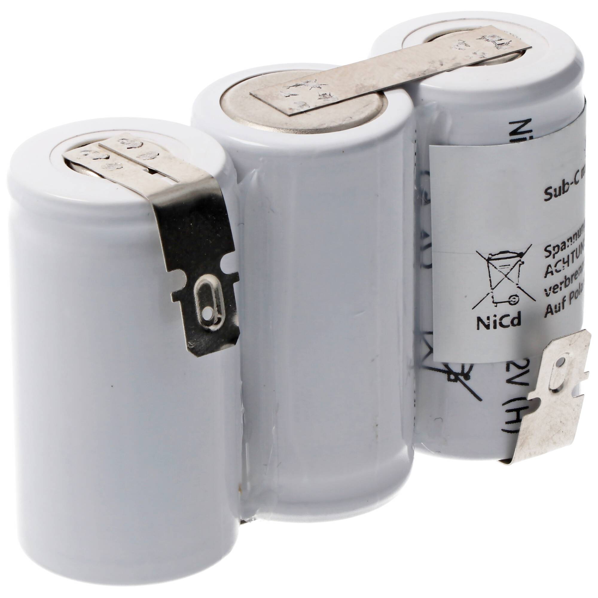 Notleuchtenakku NiCd 3,6V 1800mAh F1x3 Sub-C mit Faston 6,3mm Anschluss