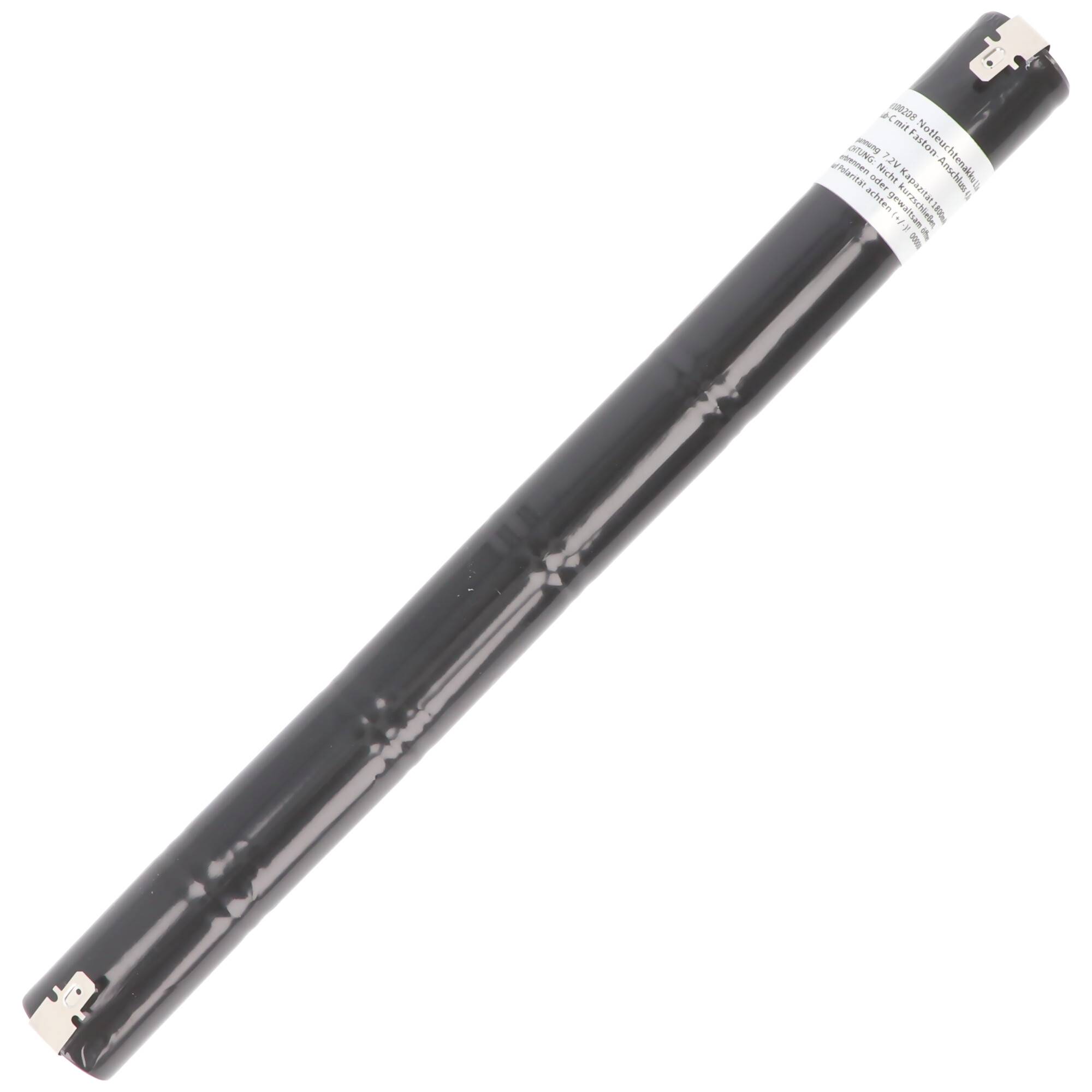 Notleuchtenakku NiMH 7,2V 1800mAh L1x6 Sub-C mit Faston-Anschluss 4,8mm
