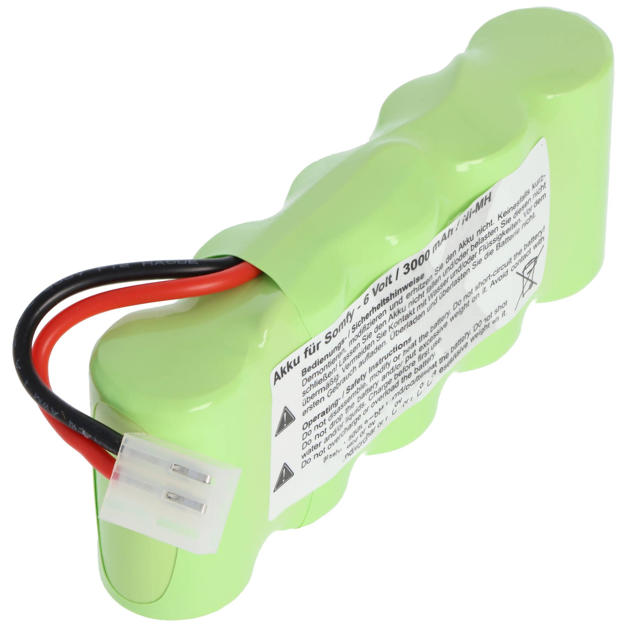 Akkupack NiMH 6,0V 3000mAh ersetzt Somfy 710055, 8781105908, 8787335119, 9 500 005, 9000163, FD252/10