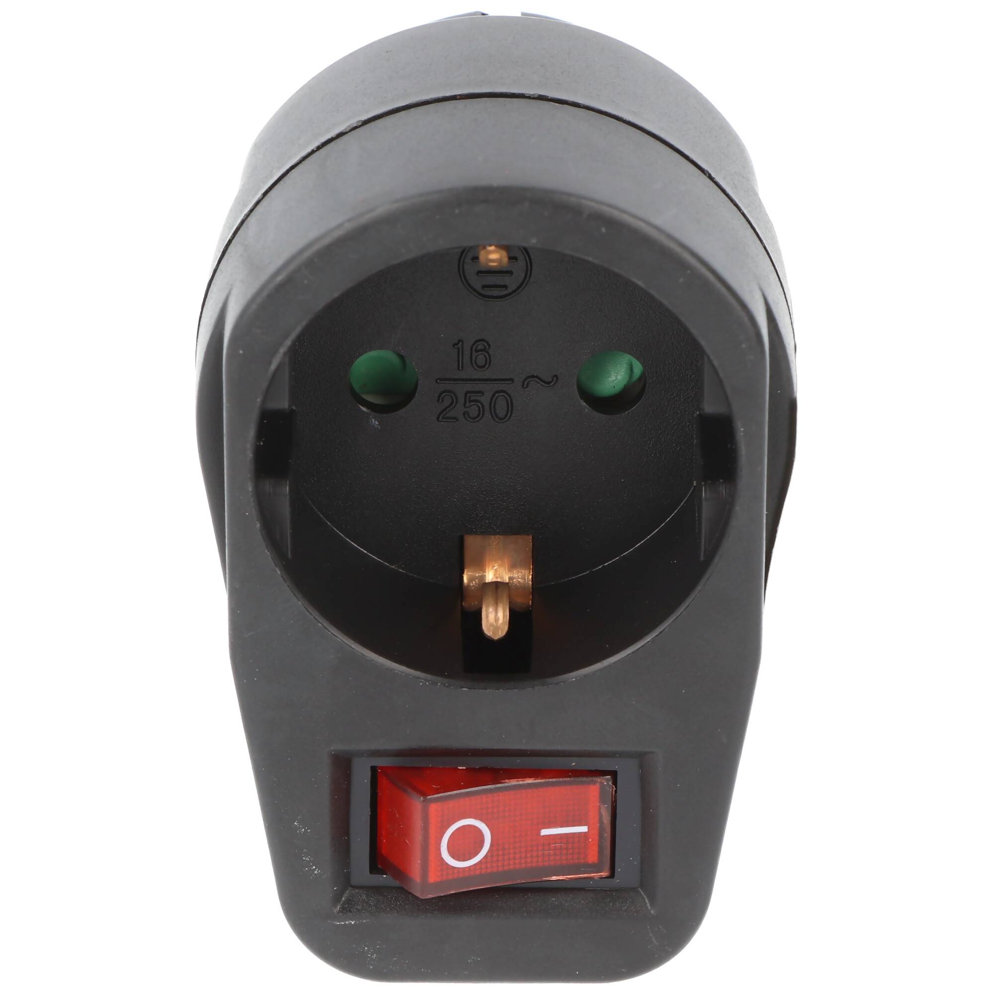 Zwischenschalter 1x Schutzkontakt schwarz