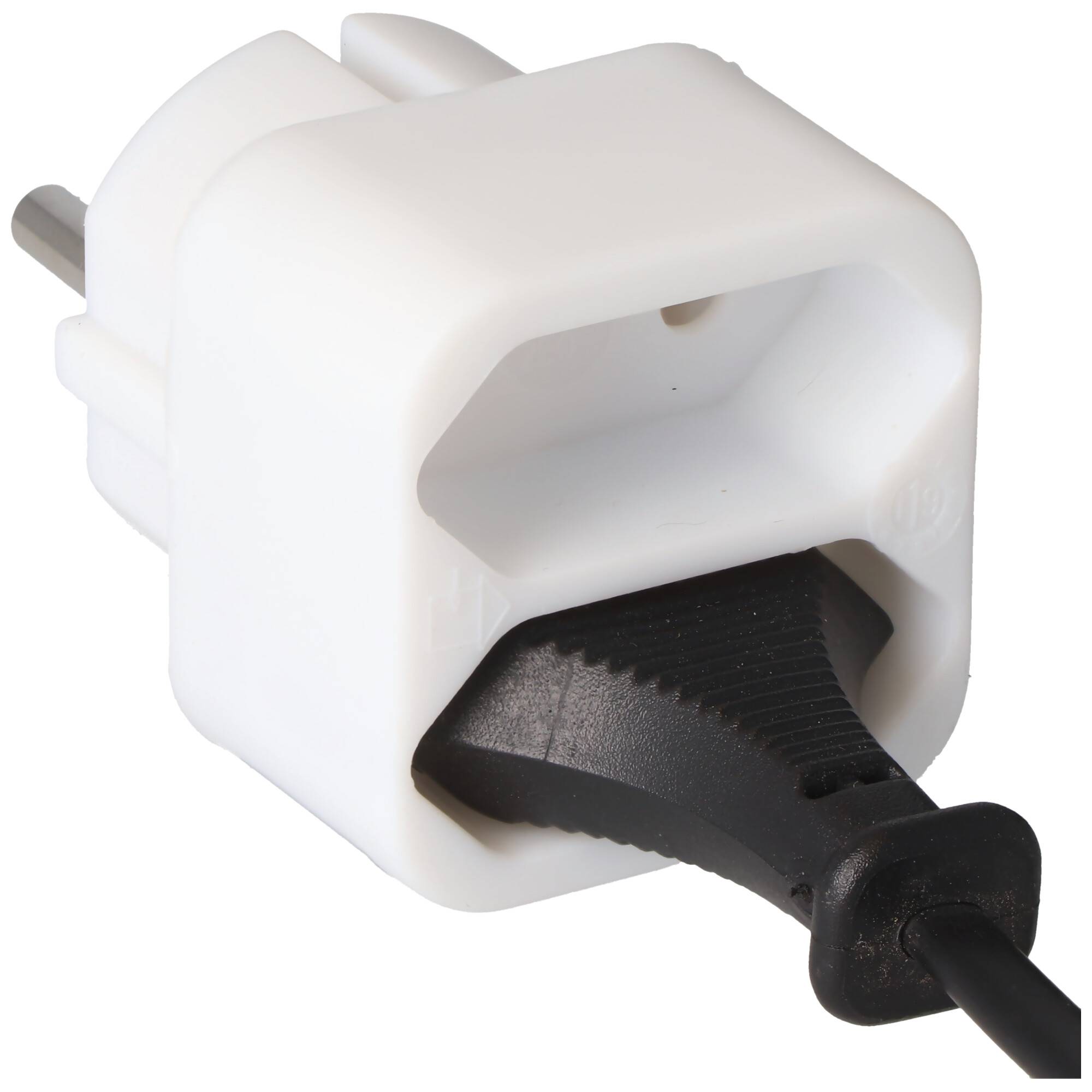 Multistecker 2x Euro weiß, 2fach Ausgang Steckdosenadapter in Weiß