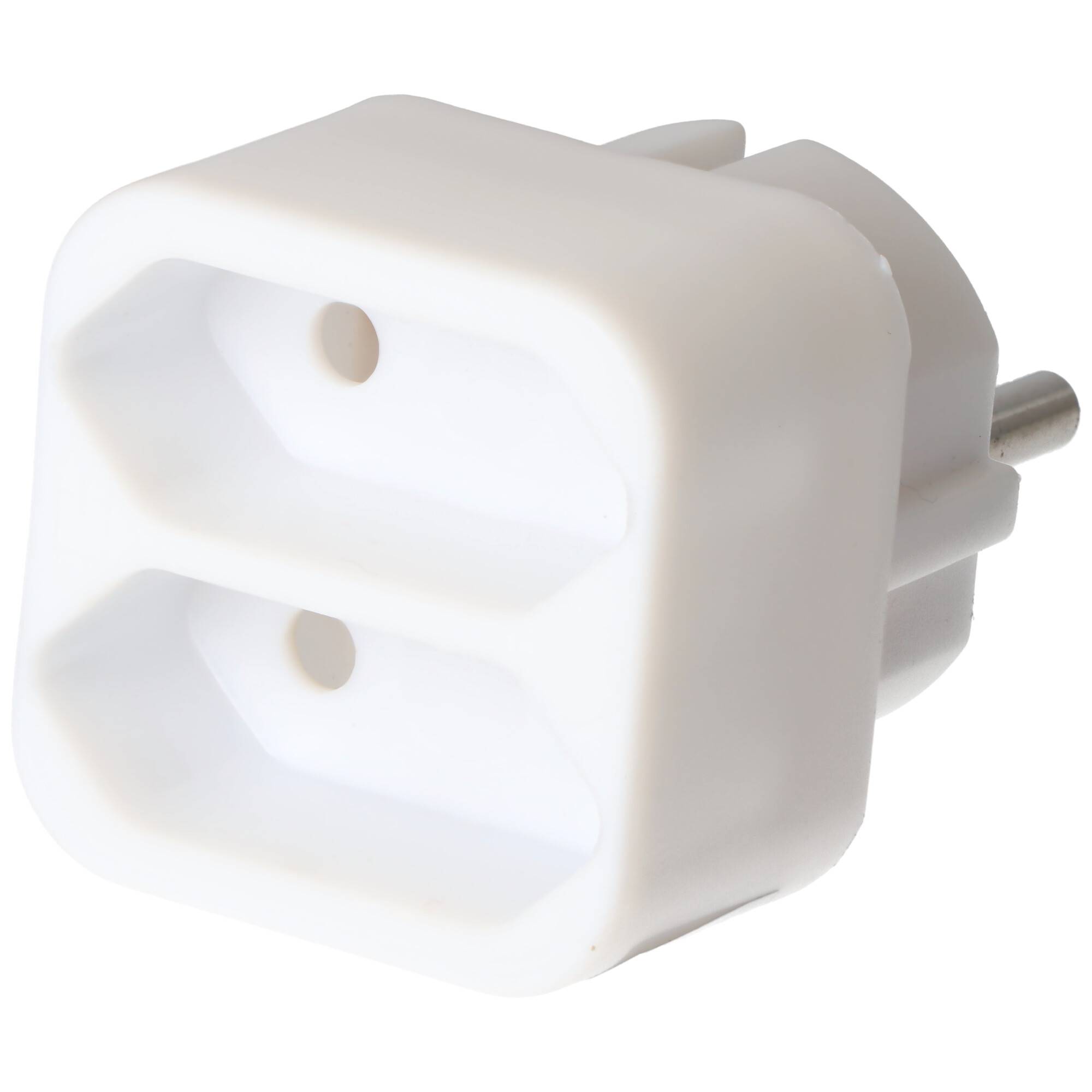 Multistecker 2x Euro weiß, 2fach Ausgang Steckdosenadapter in Weiß