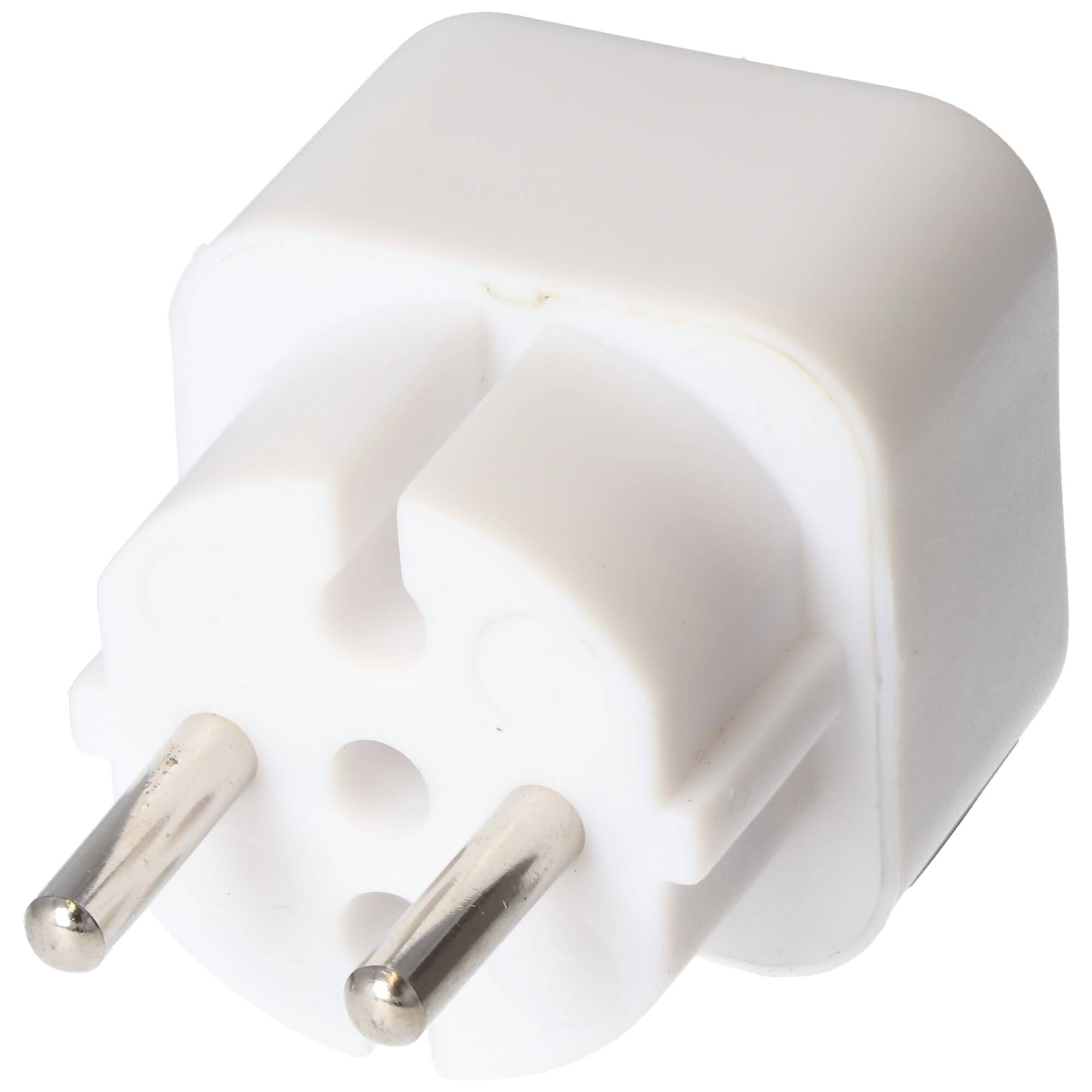 Multistecker 2x Euro weiß, 2fach Ausgang Steckdosenadapter in Weiß